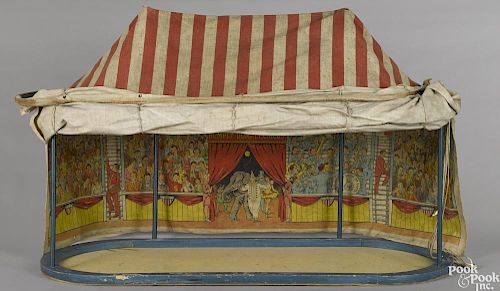 Schoenhut's Humpty Dumpty circus tent, 27'' h., 44'' w.