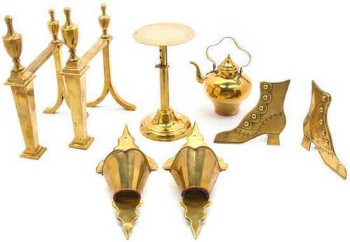 * A Collection of English Brass Articles, Height of tallest 12 inches.