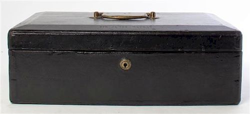 * An Edwardian Leather-Clad Parliamentary Dispatch Box, Width 18 inches.