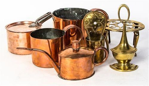* A Collection of English Copper and Brass Articles, Height of trivet 5 inches.