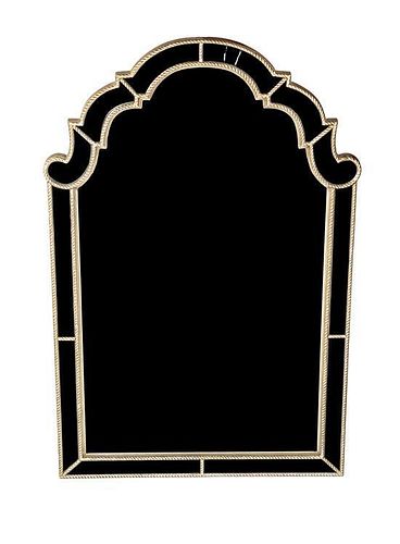 A Venetian Style Glass Mirror, Height 49 x width 31 1/2 inches.