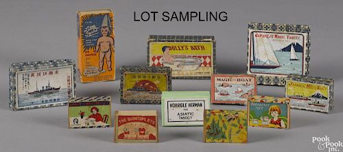 Forty-one Japanese miniature matchbox penny toys, in their original boxes