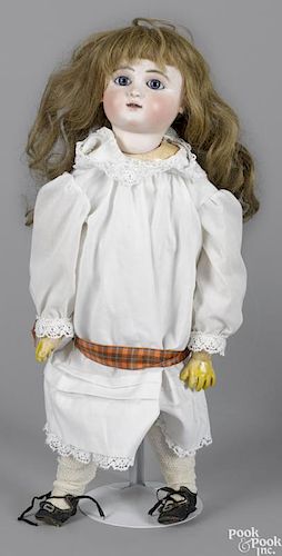 French Jules Steiner bisque head doll, late 19th/early 20th c., with a crying mechanism