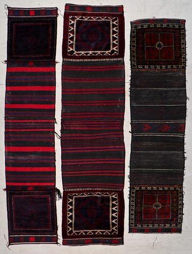 3 Semi-Antique Afghan Beluch Double Saddle Bags
