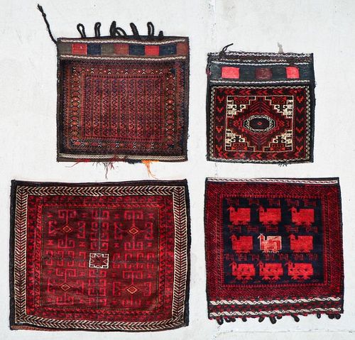 4 Old Afghan Beluch Rugs/Trappings