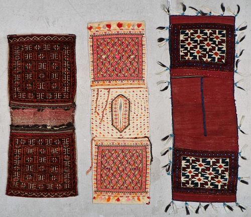 3 Anatolian/Central Asian Saddle Bags, Early 20th C.