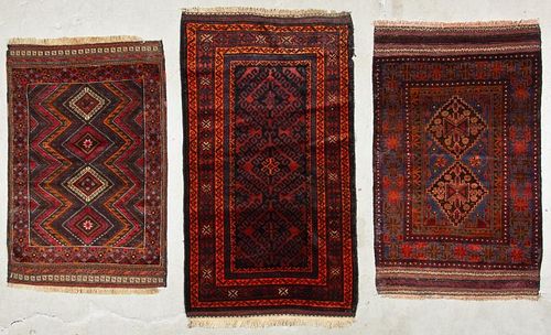 3 Old Afghan Beluch Rugs