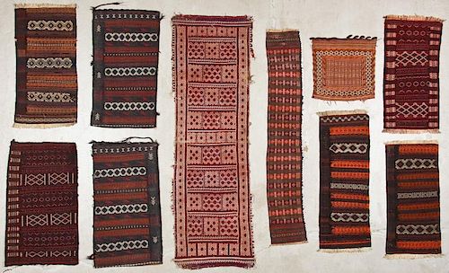 10 Old Central Asian Flatweaves/Trappings