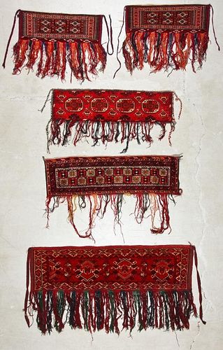 5 Old Turkmen Torba Trappings