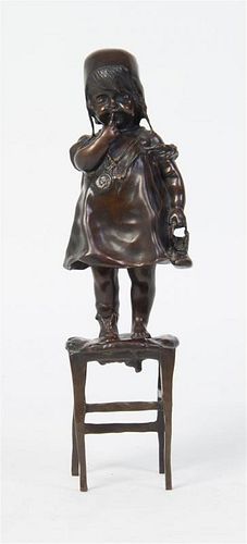 * A Spanish Bronze Figure, Height 12 3/8 inches.