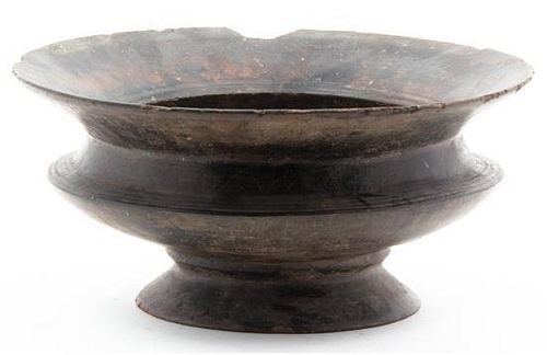 A Ceramic Footed Center Bowl, Diameter 14 7/8 inches.