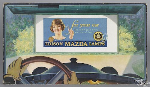 Edison Mazda Lamps cardboard advertising counter top stand-up sign