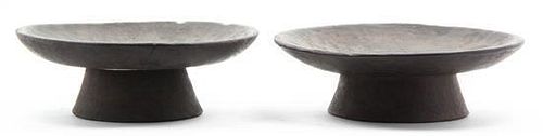 Two African Footed Trays, Diameter 17 inches.
