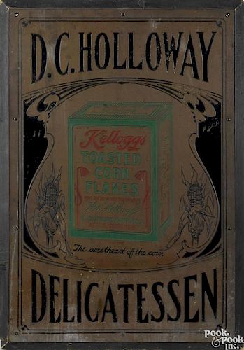 D. C. Holloway Delicatessen Kellogg's Toasted Corn Flakes trade sign