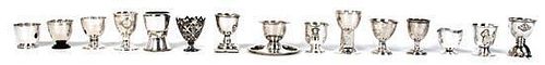 * An Assembled Group of Fifteen Silver and Silver-Plate Egg Cups, Most Danish, Various Makers, 20th Century, comprising seven si