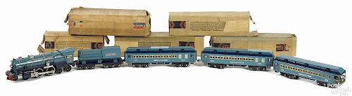 Lionel standard gauge Blue Comet nickel trim passenger train set