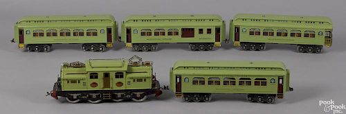 Lionel standard gauge no. 408E apple green passenger train set