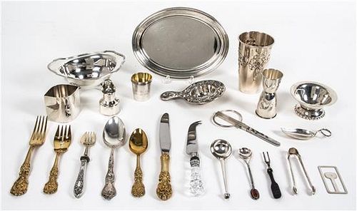 * A Group of American and Danish Silver Table Articles, 20th Century, comprising tumbler, marked for assay master Christian F. H