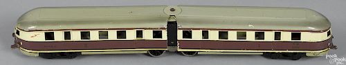 Marklin Flying Hamburger Streamliner train, painted tin, 20 volt electric
