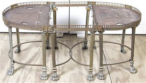 A Metal Low Table, Height 17 1/4 x width 40 3/4 x depth 13 1/4 inches.