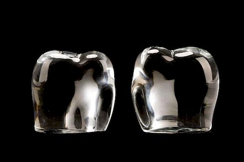 Pair of Baccarat Crystal Modern Elephant Figurines