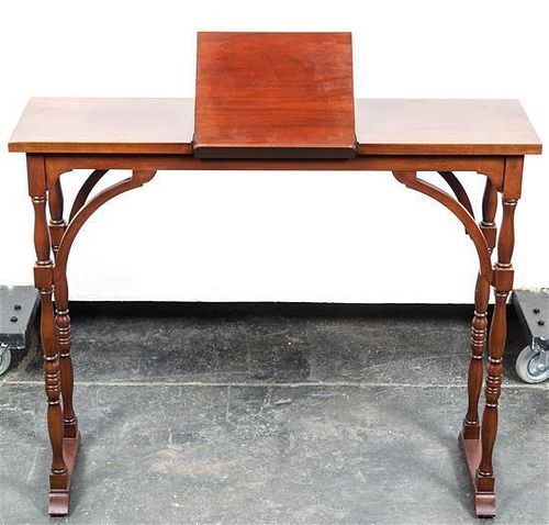 A Georgian Style Mahogany Library Table, Height 30 1/4 x width 36 x depth 10 inches.