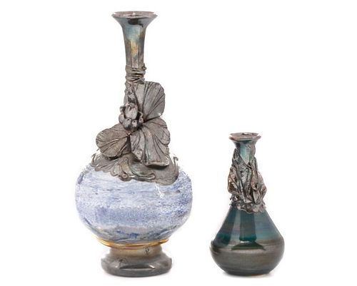 Two King Solomon Finds Sterling Overlay Vases