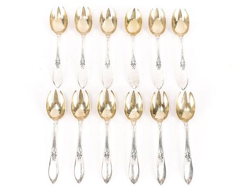 12 Frank W. Smith Sterling Silver Ice Cream Forks