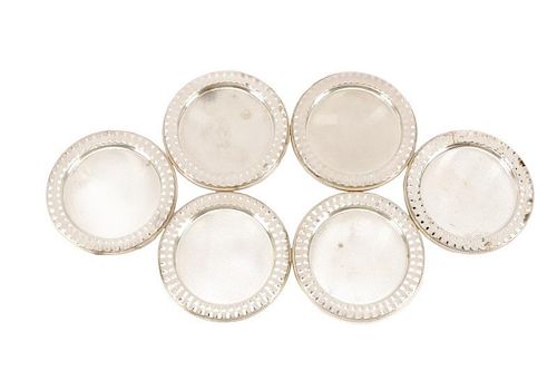 Set of 6 Sterling Silver Drinks Coasters
