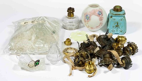 ASSORTED MINIATURE AND STAND LIGHTING PARTS, UNCOUNTED LOT