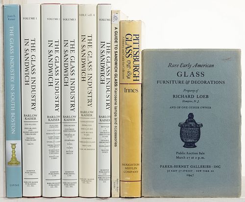 ASSORTED GLASS AND LIGHTING REFERENCE BOOKS, LOT OF NINE