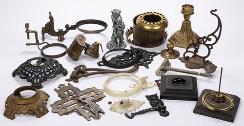 ASSORTED METAL LAMP PARTS, UNCOUNTED LOT