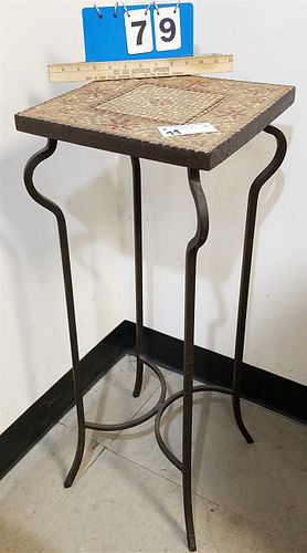 WROUGHT STAND W/ MOSAIC TOP 30 1/2"H X 12" SQ