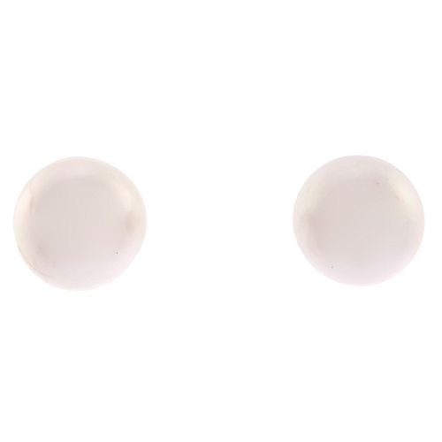 Pair of Cultured South Sea Pearl, 18K Earrings