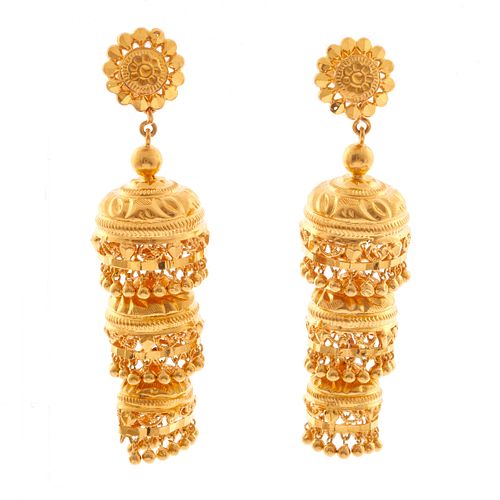 Pair of 22k Yellow Gold Earrings