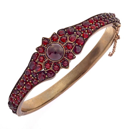 Victorian Bohemian Garnet Bangle Bracelet