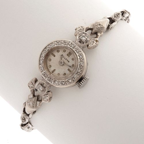 Bulova Ladies Diamond, 14k White Gold Wristwatch