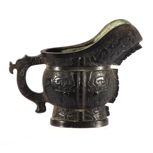 Chinese Archaic Form Bronze Pitcher