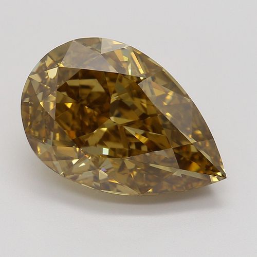 3.27 ct, Natural Fancy Deep Brown Yellow Even Color, VVS1, Type IIa Pear cut Diamond (GIA Graded), Appraised Value: $71,900 
