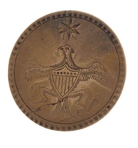 George Washington Inaugural Button, Eagle with Star 