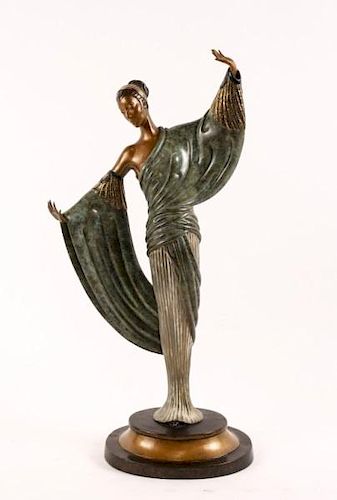 Erte Lim. Ed. Bronze Sculpture, "In the Evening"