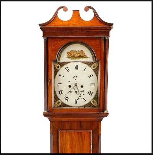 Georgian Mahogany Cased Grandfather Clock, 19 C.