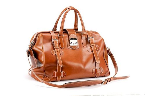 Mulholland Leather Co. Brown Leather "Safari" Bag