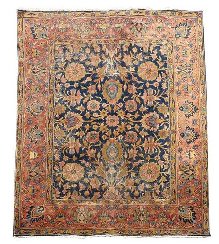 Hand Woven Floral Motif Rug  7' 10" x 9' 6"