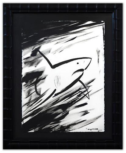 Wyland- Original Sumi Ink Painting "Shark"