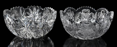 Two American Brilliant Period Cut Glass Bowls, One W.C. Anderson