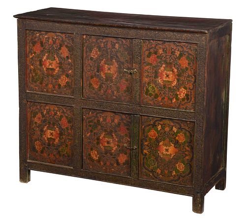 Chinese Paint Decorated Wedding Cabinet