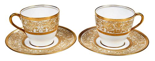 Royal Doulton Porcelain and Gilt Demitasse Service for Nine