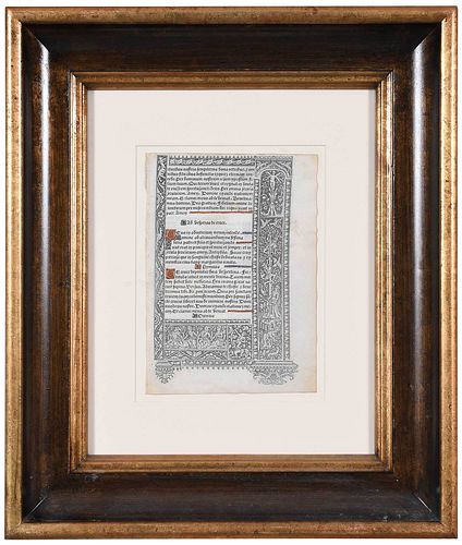 Framed Page from Philippe Pigouchet Book of Hours