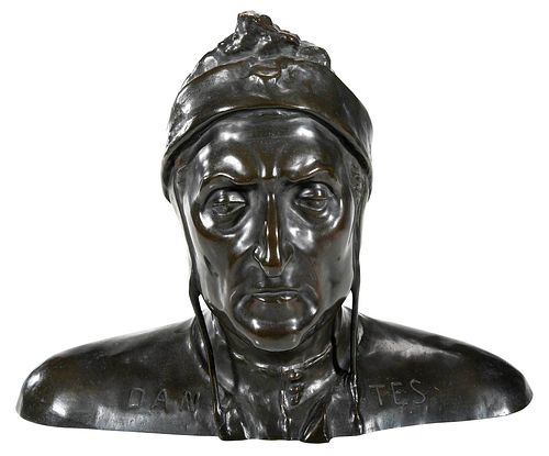 Portrait Bust of Dante Alighieri, Gladenbeck Foundry